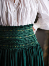 Sullivan Women's Skirt Pine Tree Needlecord with Nordic Sparkle Hand Smocking