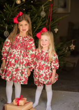1-2 & 2-3y Elizabeth Blackwell Dress With Crimson Hand Smocking Made With Liberty Carline Rose