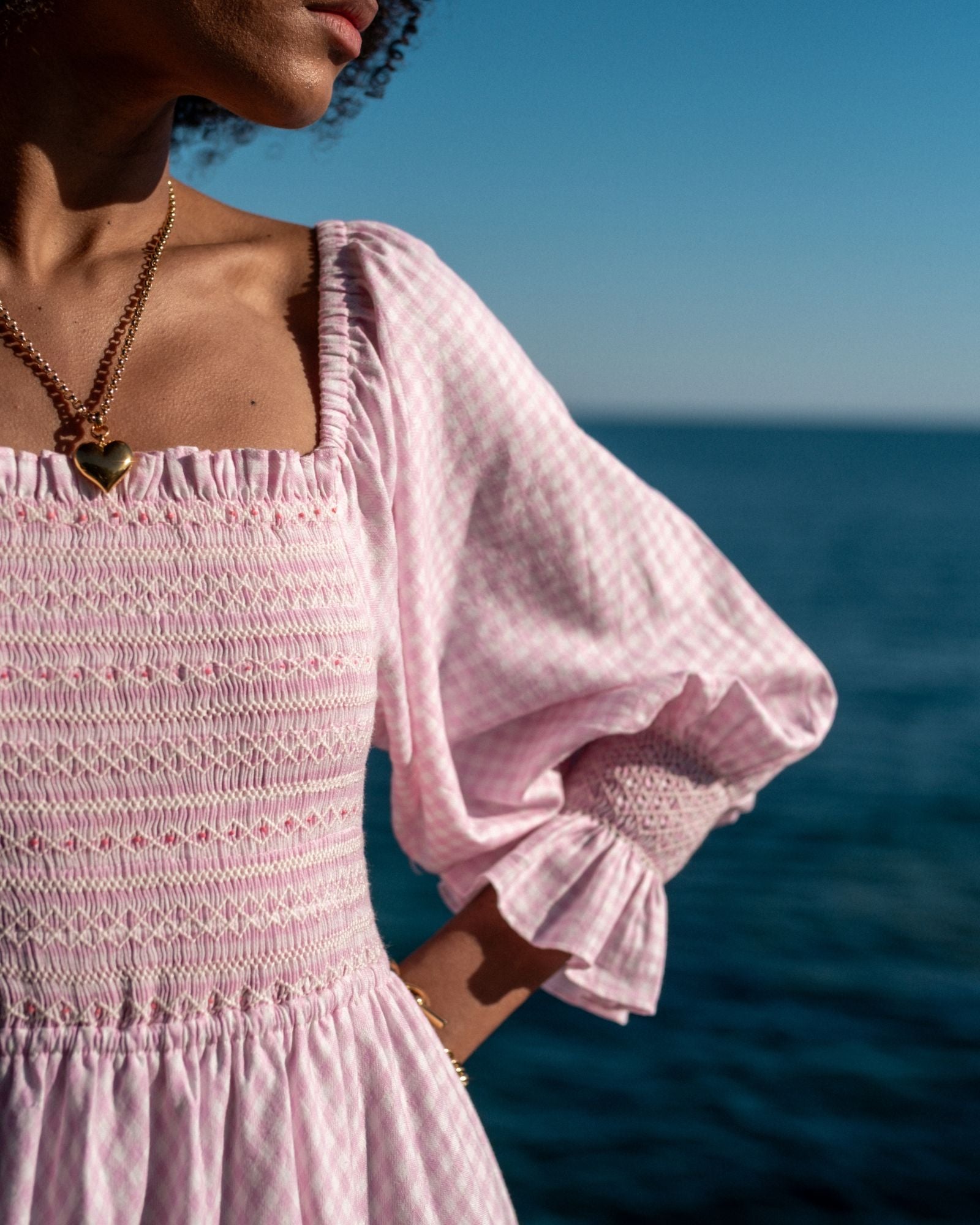 Josefine Butler Dress Candy Gingham with Lemonade Pop Hand Smocking