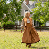 Sullivan Women's Skirt Butterscotch Needlecord with Spiced Vanilla Hand Smocking