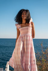 Rachel Carson Dress Candyfloss Gingham with Cocoloco hand Smocking