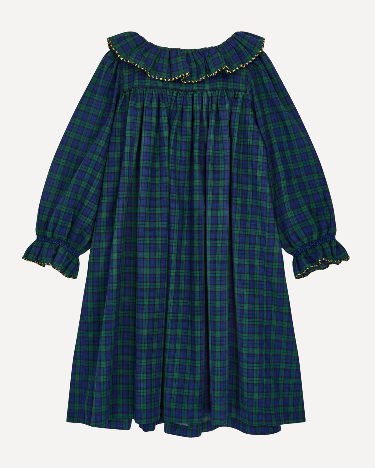 Nightingale Girl's Dress Little Black Watch with Golden Locket Hand Smocking