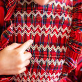 Anna Pavlova Romper Stewart Tartan with Midas’ Touch Hand Smocking