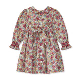 1-2y Antoinette Dress with Copper Beech Hand Smocking Made With Liberty Swirling petals