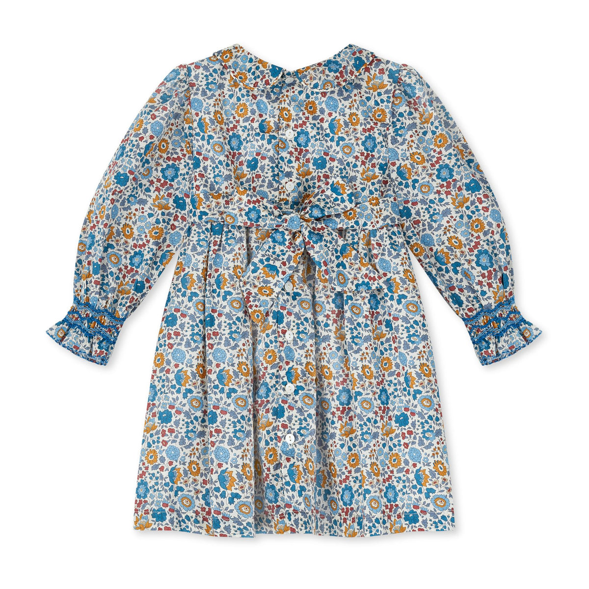 Antoinette Dress with Golden Dusk Hand Smocking Made With Liberty D’anjo