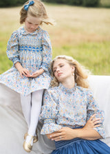 Antoinette Dress with Golden Dusk Hand Smocking Made With Liberty D’anjo