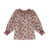 2-3 & 3-4y Bader Ginsberg Blouse with Copper Beech Hand Smocking made with Liberty Swirling Petals