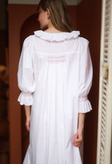 Bessie Coleman Women's Dress Moonstone Cotton with Kir Royale Hand Smocking