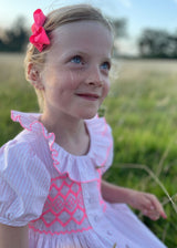 2-3y Elizabeth Blackwell Dress Dolls House Stripe with Barbilicious Hand Smocking