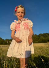 2-3y Elizabeth Blackwell Dress Dolls House Stripe with Barbilicious Hand Smocking