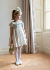 Diana Special Occasion Dress with Forget Me Not Hand Smocking