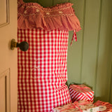 Edit58 x Smock London Red Gingham Sack with Snowflakes Hand Smocking