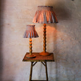 Edit58 x Smock London Elsie Lampshade Skirt Mink with Rosebud Trellis Hand Smocking