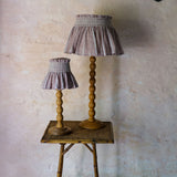 Edit58 x Smock London Elsie Lampshade Skirt Mink with Rosebud Trellis Hand Smocking