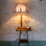 Edit58 x Smock London Elsie Lampshade Skirt Mink with Rosebud Trellis Hand Smocking