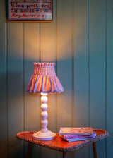 Edit58 x Smock London Elsie Lampshade Skirt Mink with Rosebud Trellis Hand Smocking