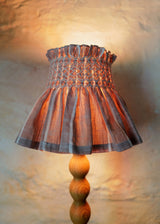 Edit58 x Smock London Elsie Lampshade Skirt Mink with Rosebud Trellis Hand Smocking