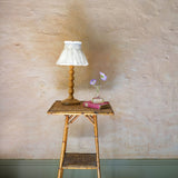 Edit58 x Smock London Elsie Lampshade Skirt White Grid with Blue Bows Hand Smocking