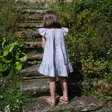 2-3 & 3-4y Indira Gandhi Flutter Dress Cross Stitch Weave Cotton with You’ve Been Tango’d Hand Smocking