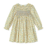 4-6 & 6-8y Katherine Johnson Dress Cloudberry Needlecord with Pinkberry Hand Smocking