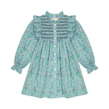 Mirabai Dress Forget Me Not Floral with Sailor Stripe Hand Smocking