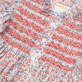 Mirabai Dress Petunia Floral with Rose White and Rose Red Hand Smocking