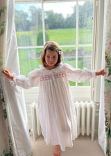 Nightingale Girl's Dress Moonstone with Kir Royale Hand Smocking