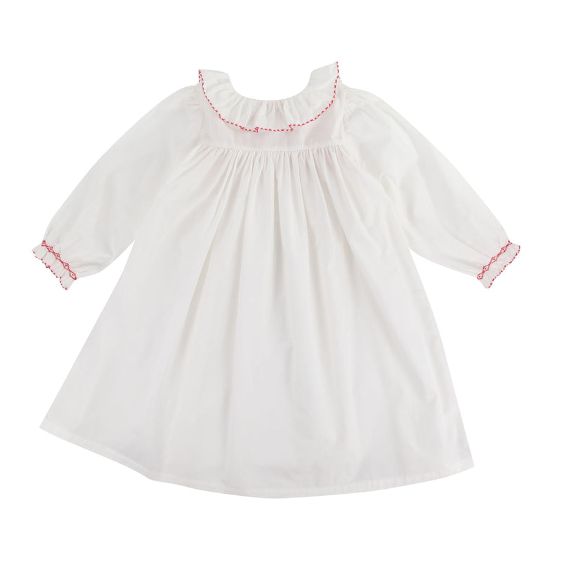 Nightingale Girls Dress Moonstone with Hearts Hand Smocking