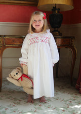 Nightingale Girls Dress Moonstone with Hearts Hand Smocking
