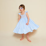 2-3y Rachel Carson Dress On The Horizon Stripe with You've Been Tangoed Hand Smocking