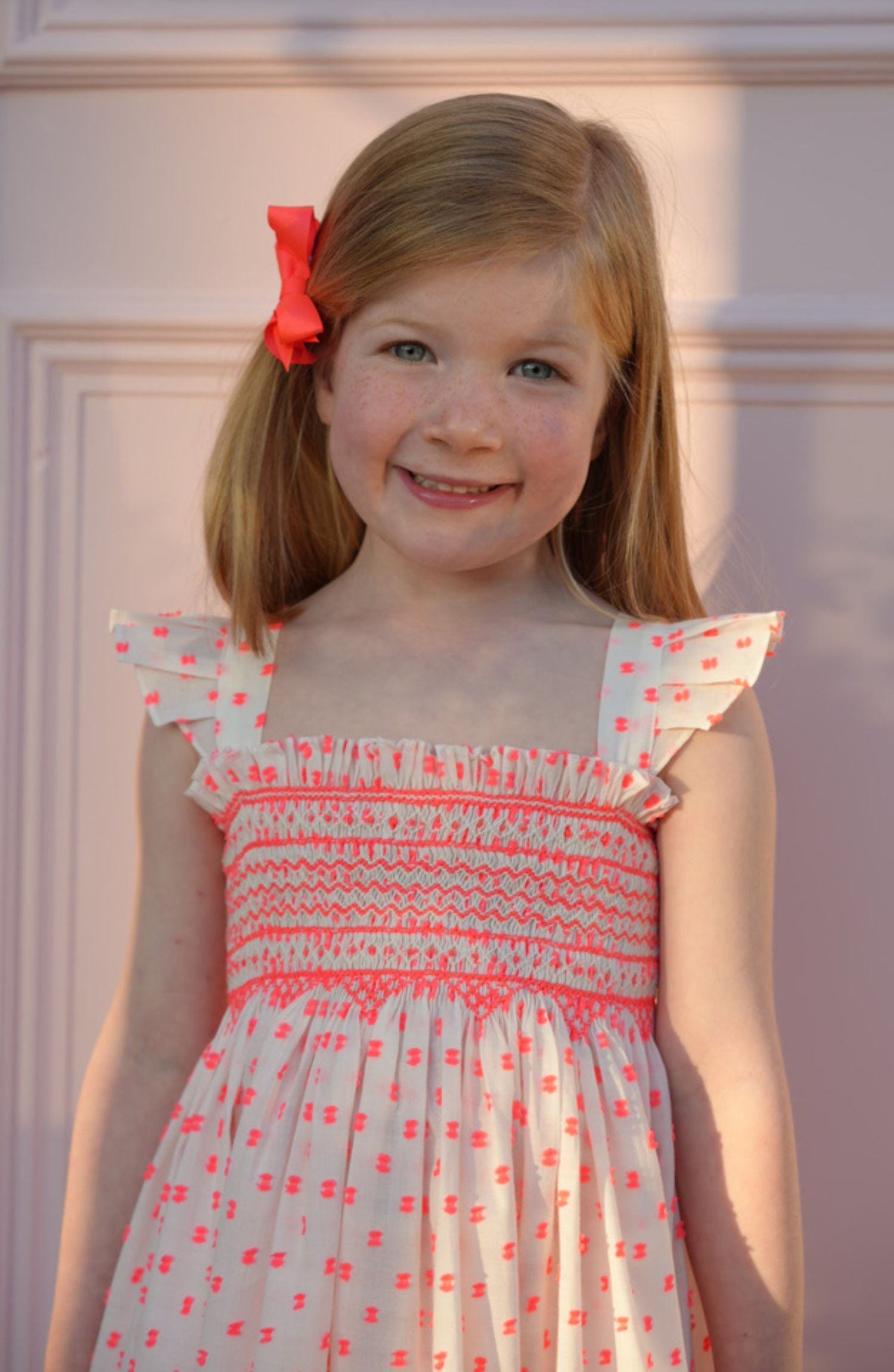 Rachel Carson Girls Dress Pack a Punch Plumetti with Big Top Hand Smocking