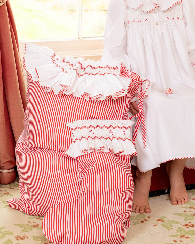Edit58 x Smock London Candy Cane Stripe Smocking with Candy Cane Hand Smocking