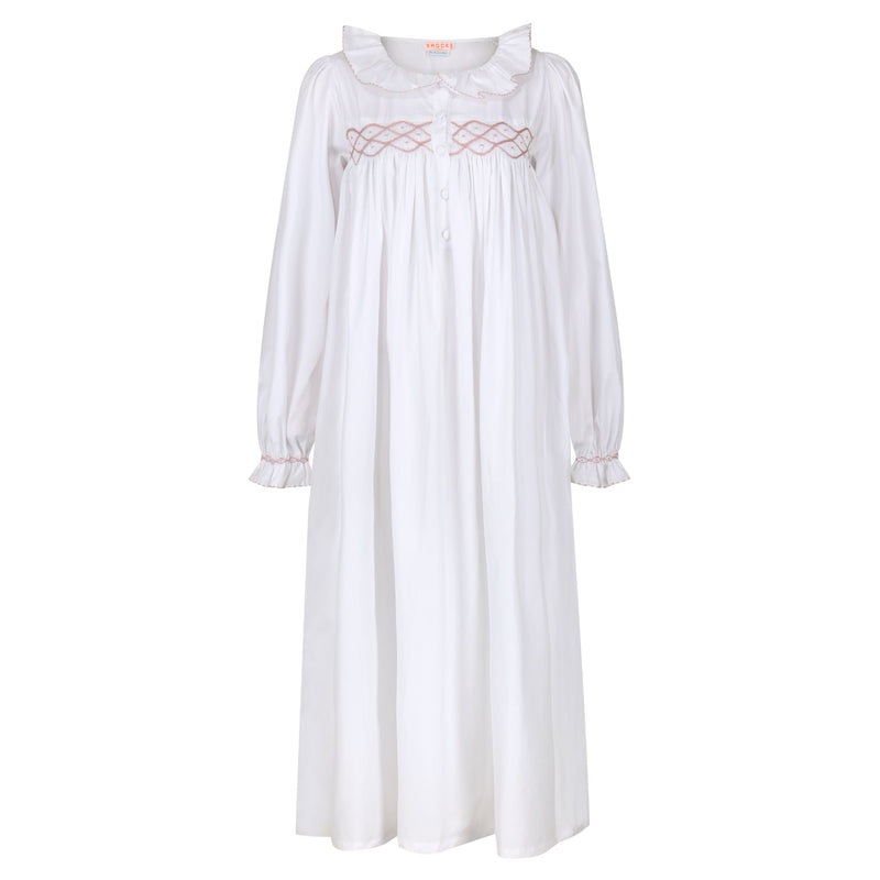 Mother Teresa Women's Nursing & Maternity Dress Long Sleeves with Mermaid Tail Kir Royale Hand Smocking
