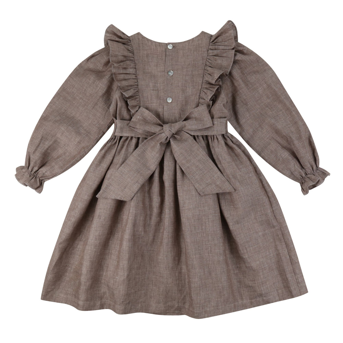 6-8y Anna Pavlova Dress Hazelnut with All that Glitters Hand Smocking