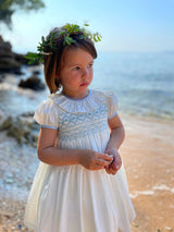 Diana Special Occasion Dress with Forget Me Not Hand Smocking