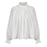 Scholl Women's Blouse White with Ivory Hand Smocking