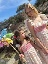 Rachel Carson Girls Dress Neon Confetti Plumetti with Wham Bar Hand Smocking