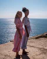 Grace Darling Dress Venetian Stripe with Latte Hand Smocking