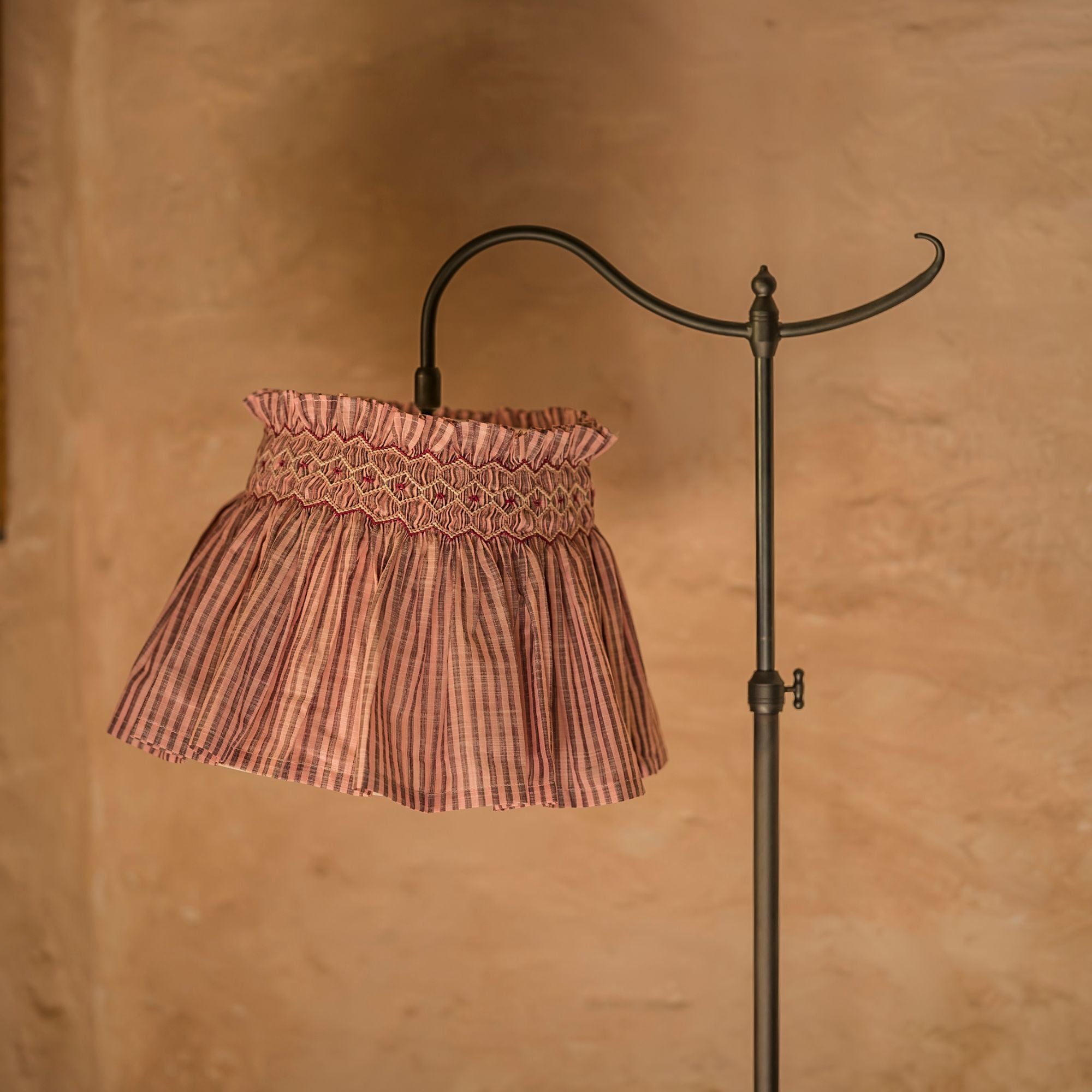 Edit58 x Smock London Elsie Lampshade Skirt Mulberry Stripe with Plum