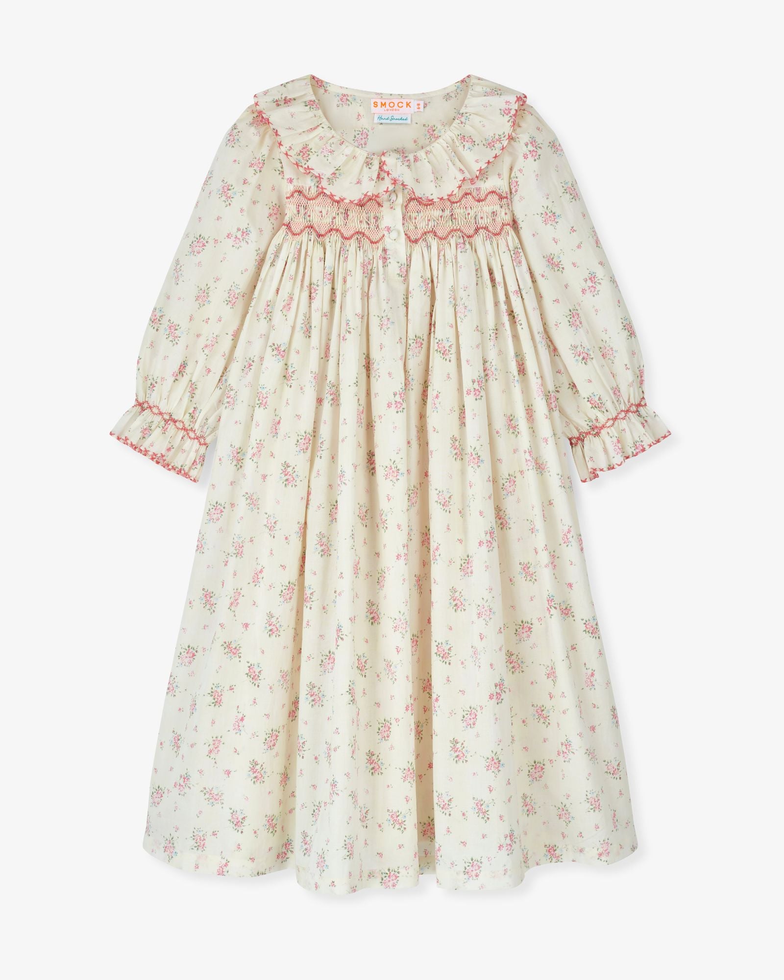 Nightingale Girl's Dress Rosebud Chintz with Peony Hand Smocking