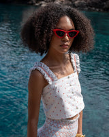 Gibson Top Hearts a Flutter with Peppermint Hand Smocking