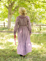 Colette Dress Mulled Wine Gingham Brushed Cotton with Spiced Cinnamon Hand Smocking