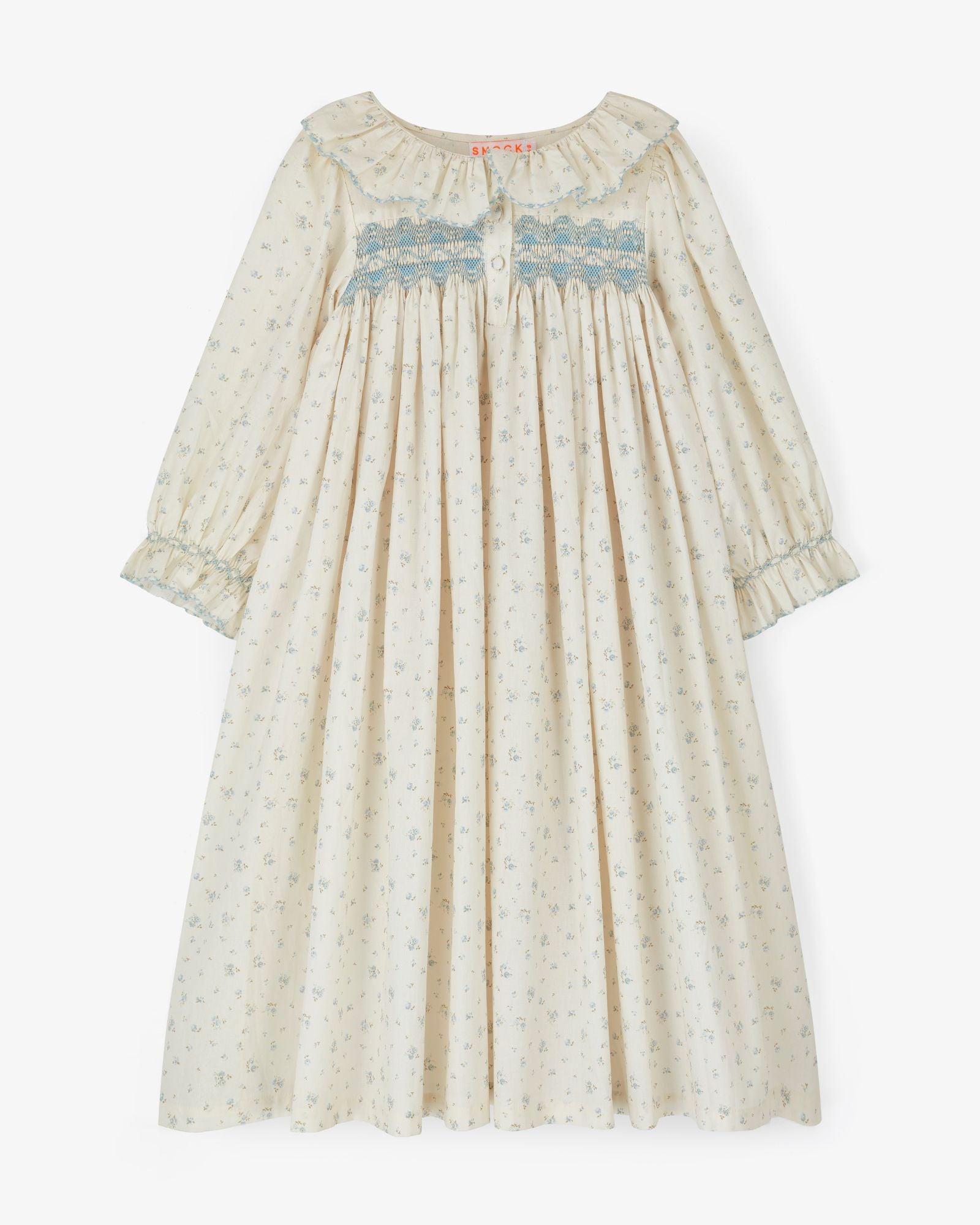 Nightingale Girl's Dress Forget-me-not Ditsy with Daydreams Hand Smocking