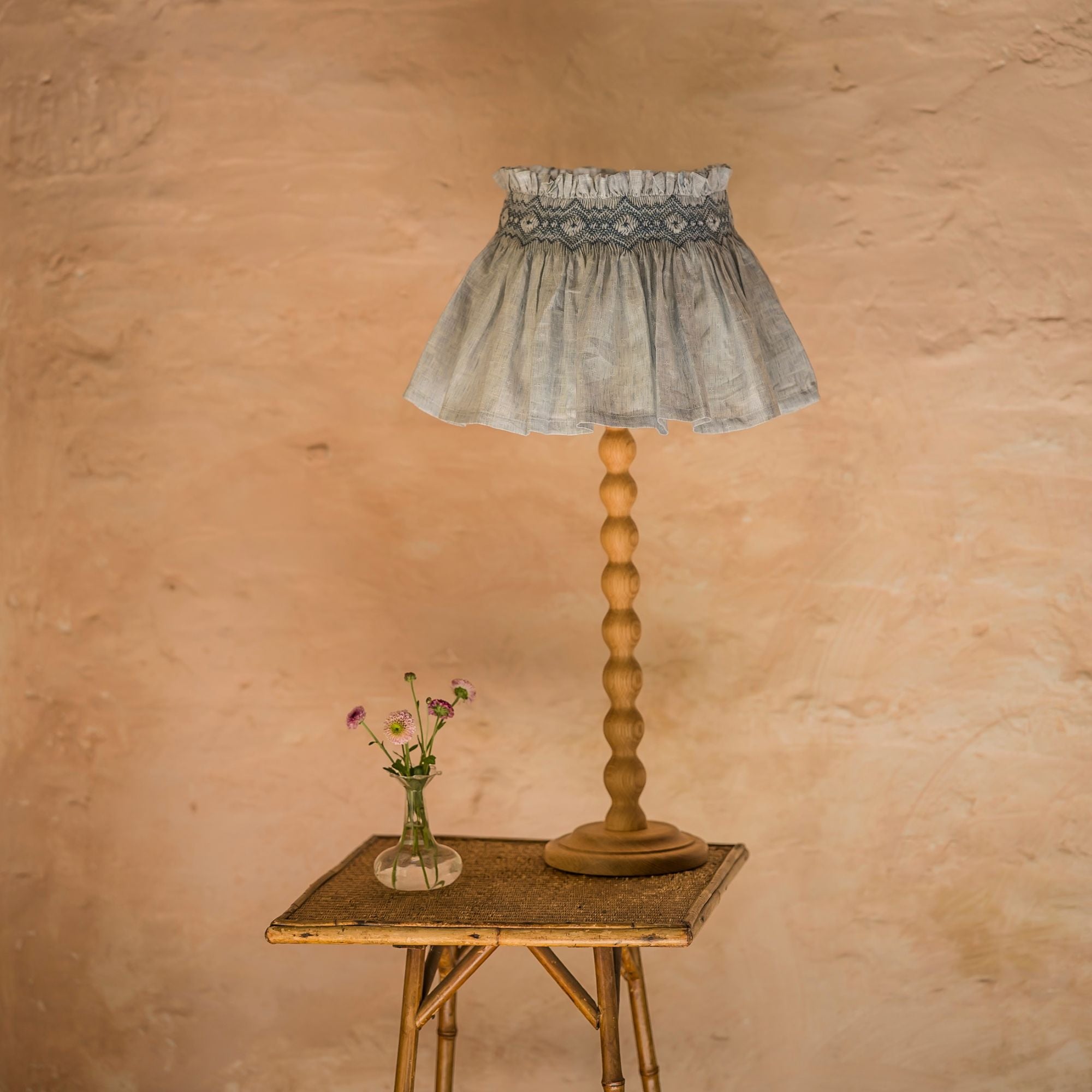Edit58 x Smock London Elsie Lampshade Skirt Delphinium Cross Stitch wi
