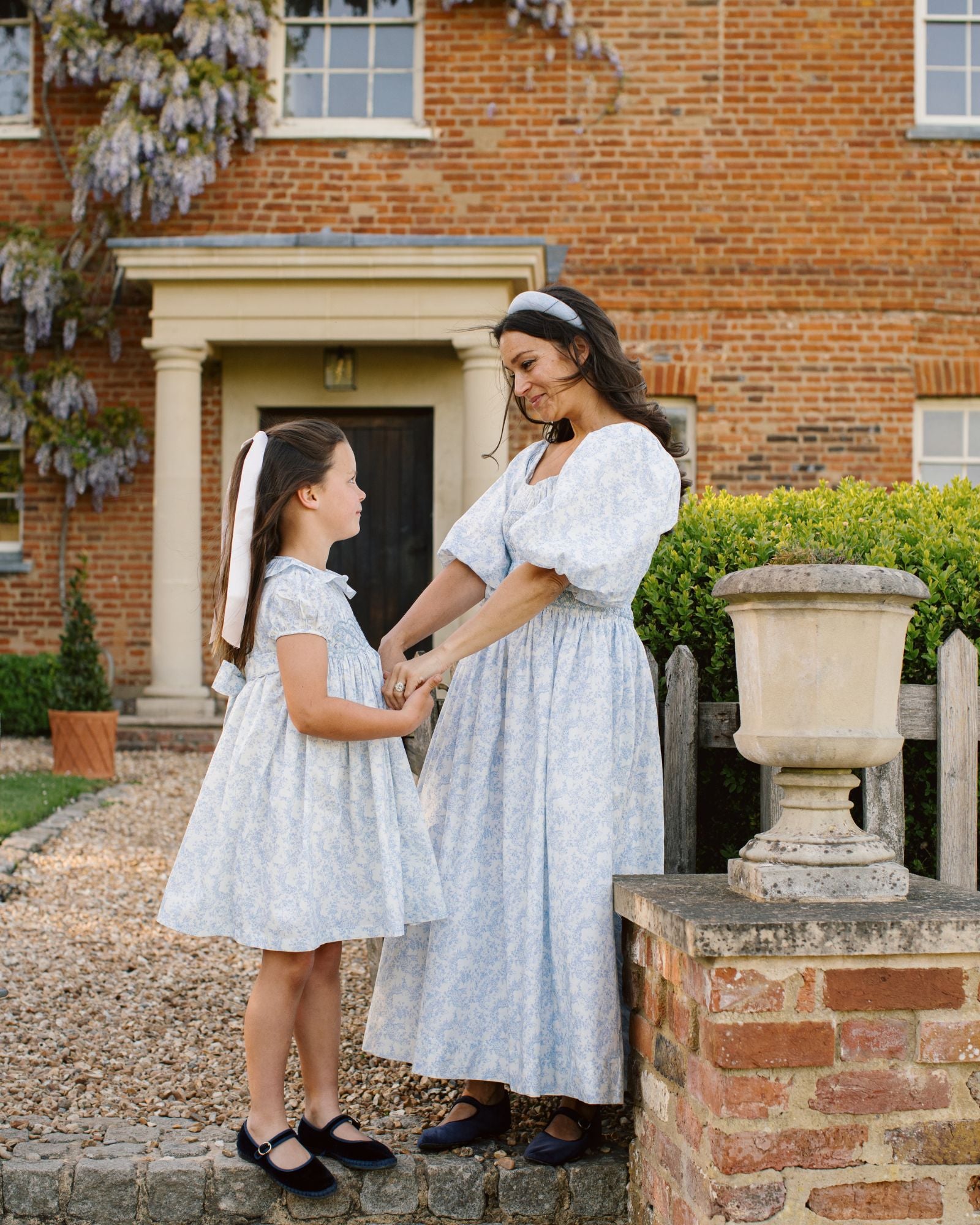 India Dress Toile des Champs with Delphinium Hand Smocking