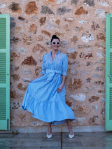 Wu Zetian Dress Brighton Stripe with Light Me Up Hand Smocking