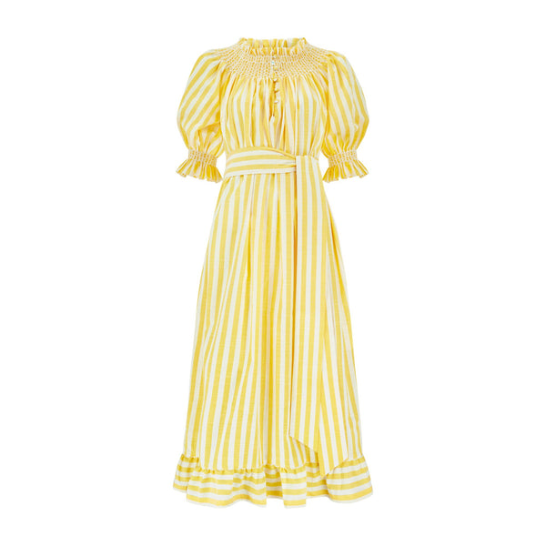 Grace Darling  Dress Amalfi Stripe with Double Cream Hand Smocking