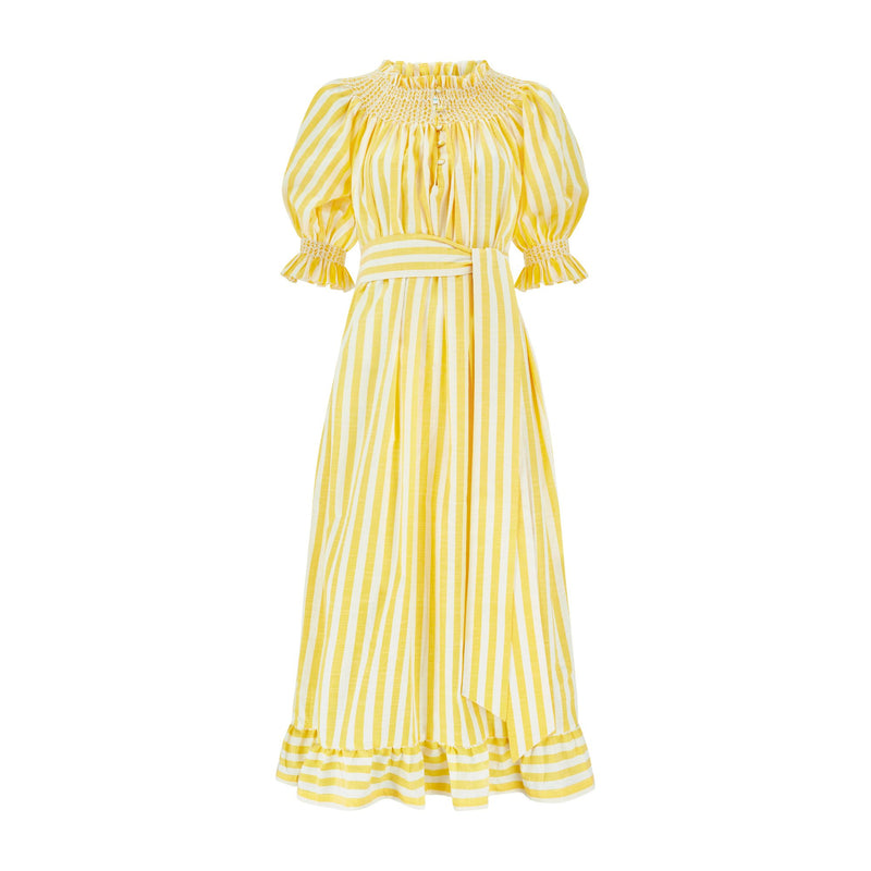 Grace Darling  Dress Amalfi Stripe with Double Cream Hand Smocking