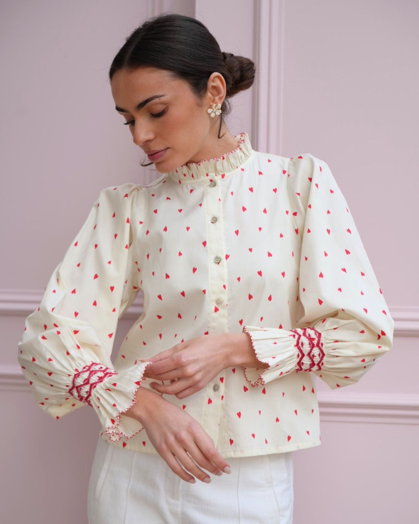 Shelley Blouse Loveheart Cotton Lawn My Funny Valentine Hand Smocking Edition 22