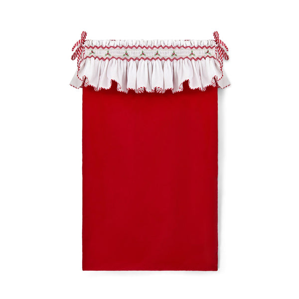 Edit58 x Smock London Crimson Needlecord Sack with Holly Hand Smocking